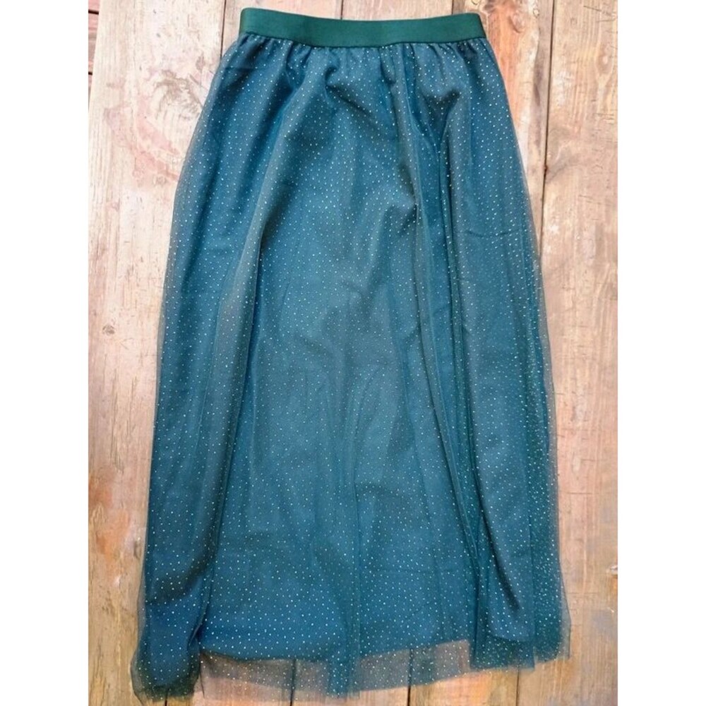 J. Crew Green Sparkle Maxi Skirt Holiday Christmas XXS